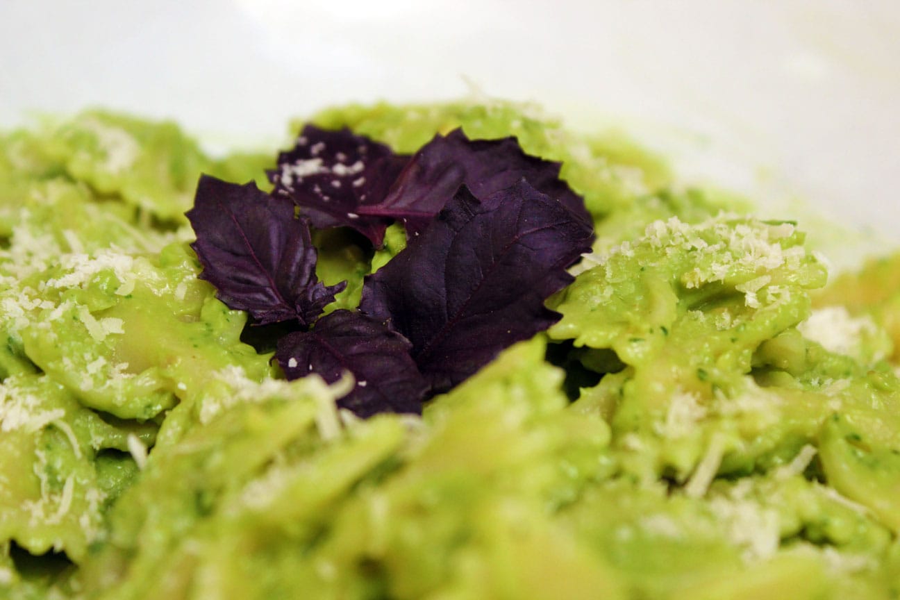 guacamole with basil as pasta sauce