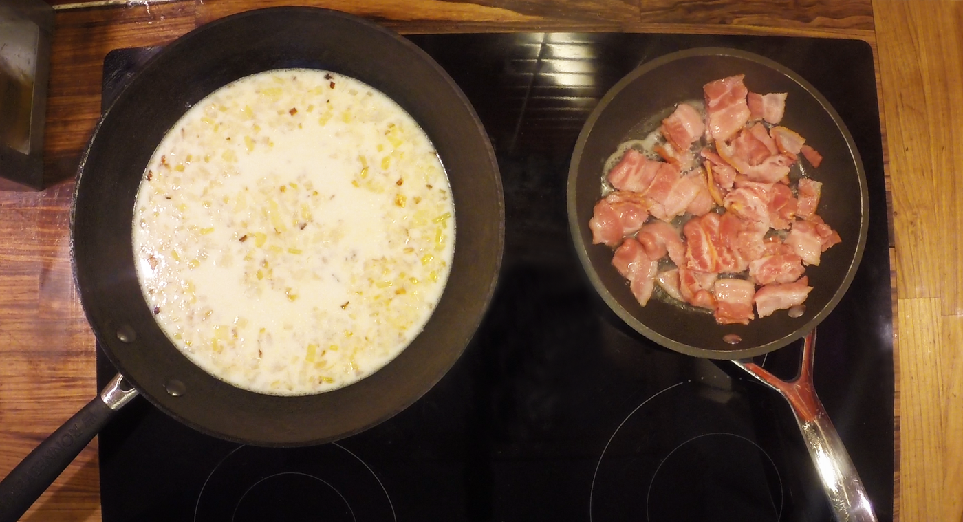 preparations for non Italian carbonara sauce