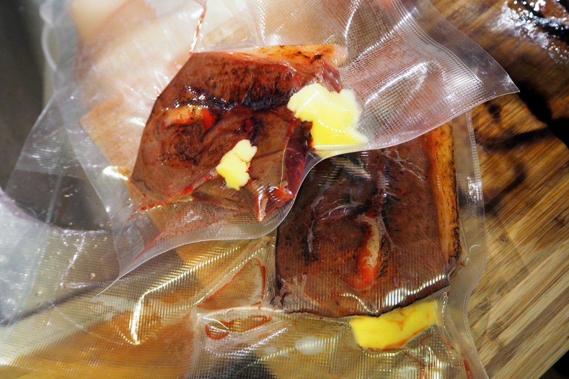 Sous-vice steak with butter