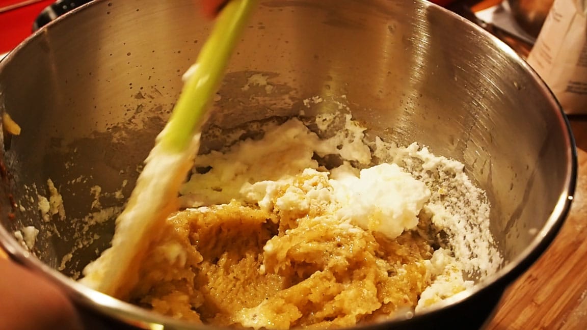 Apple cake batter
