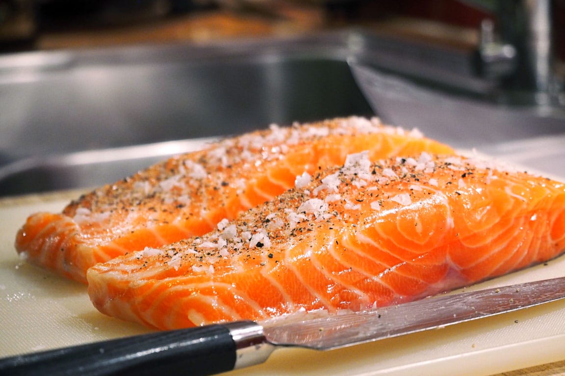 Raw salmon