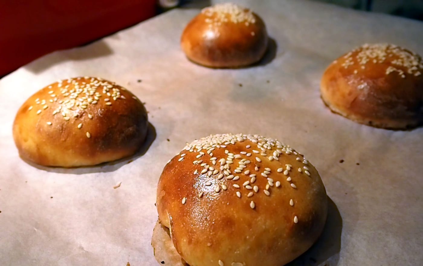 Homemade hamburger buns
