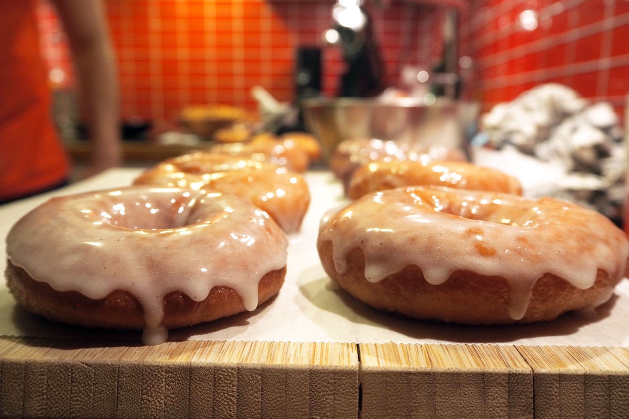 Donuts with white icing