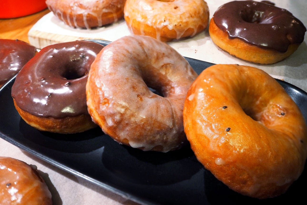 Plate of three donuts