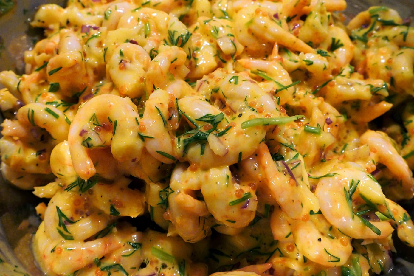 mayo shrimp mix with dill