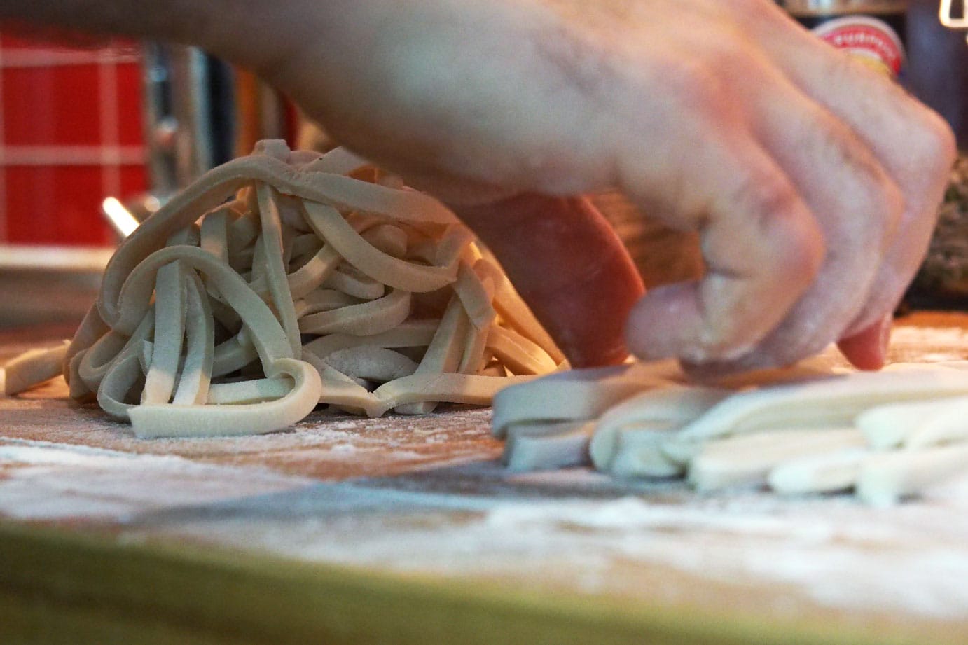 homemade udon noodle